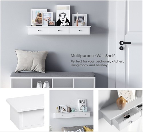 Floating wall shelf with - wall, 3