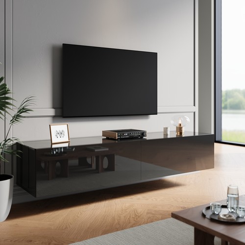 Black high gloss - gloss, wall