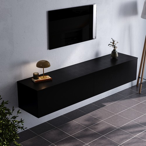 160cm black floating unit - floating, tv
