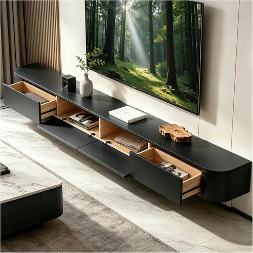 220cm black floating wall - 220cm,