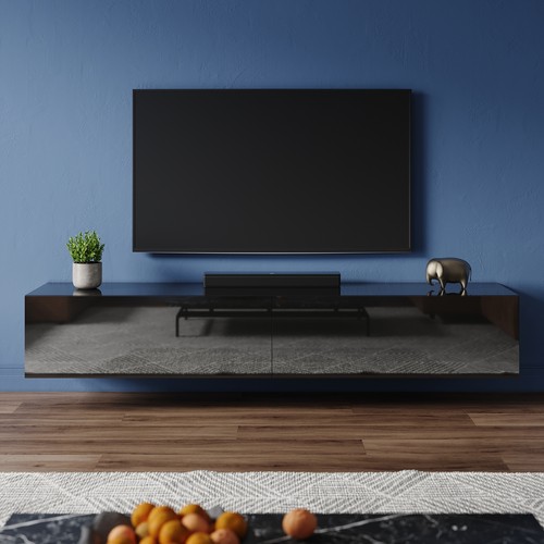 Wall floating black high gloss - floating,