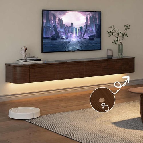 160cm led brown floating wall - 160cm,