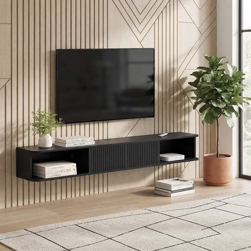 Sleek black floating - floating, unit