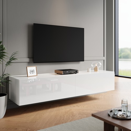 160cm white floating - white, unit
