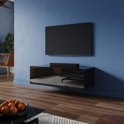 100cm black floating - black, tv